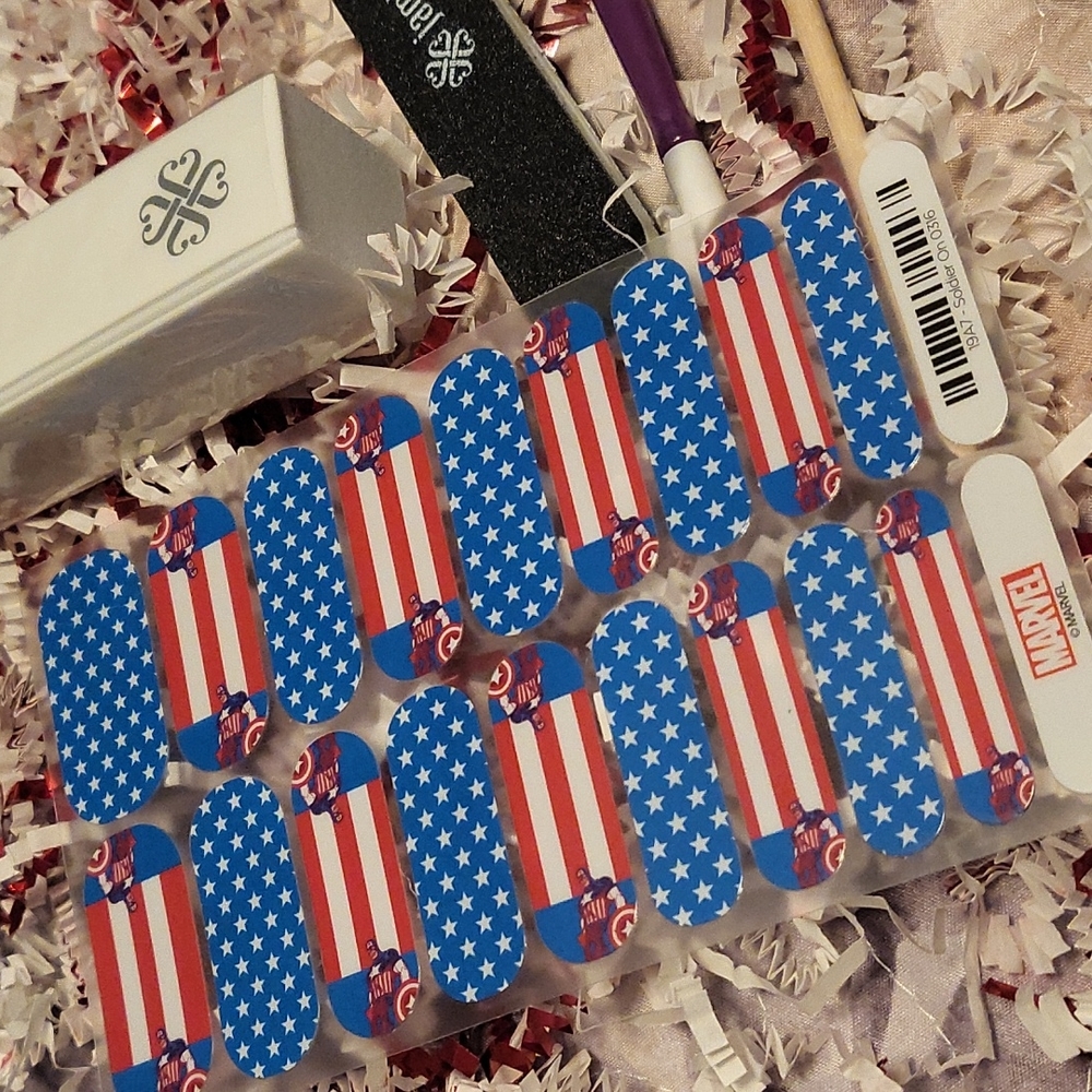 Captain America Marvel Collection Jamberry Nail Wraps NWOT 💫Soldier On💫